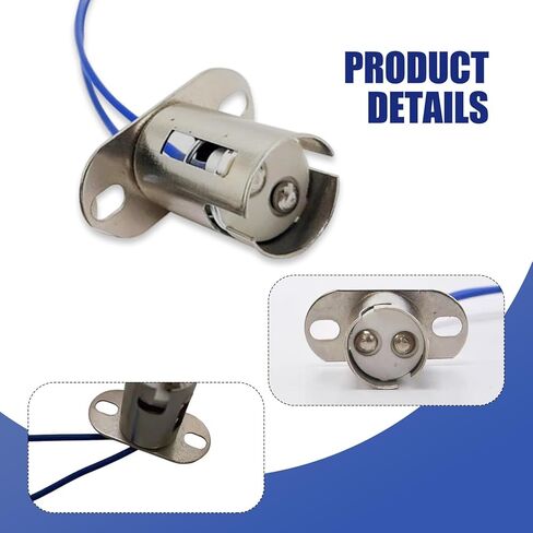 2 قطعة حامل مصباح ضوء الفرامل LED 1156 للسيارات، قابس أنثى معدني مع قاعدة وأسلاك ربط مزدوجة، مجموعة مقبس توصيل واحدة، موصل لمبة إضاءة عالمية للسيارات (فضي) in Kuwait