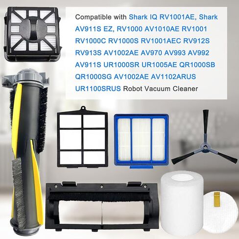 Tivcroxs Accessories Kit for Shark IQ RV1001AE, Shark AV911S EZ, AV1010AE RV1000 RV1001 AV970 AV993 AV1002AE UR1000SR UR1005AE Robot Vacuum Cleaner,2 Main Brush,6 Filters,10 Side Brushes,2 Pre Filter in Saudi Arabia