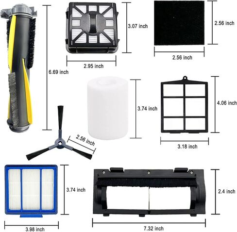 Tivcroxs Accessories Kit for Shark IQ RV1001AE, Shark AV911S EZ, AV1010AE RV1000 RV1001 AV970 AV993 AV1002AE UR1000SR UR1005AE Robot Vacuum Cleaner,2 Main Brush,6 Filters,10 Side Brushes,2 Pre Filter in Saudi Arabia
