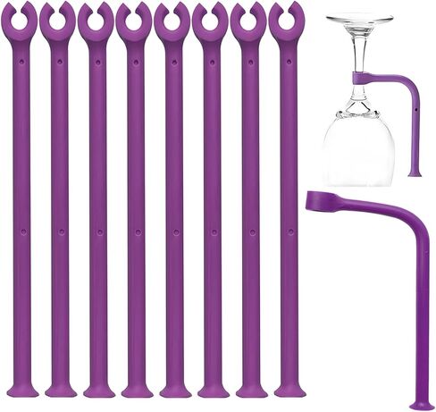 Tether Silicone Dishwasher Attachment Silicone Stemware Saver Flexible Stemware Holder Dishwasher Wine Glass Protector (Purple/4 pcs) in Kuwait