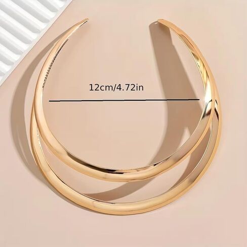 Chunky Gold Necklace Statement Necklace for Women Dainty Gold Choker Necklace Open Cuff Necklace Gold Chunky Necklaces Charm Punk Thick Necklace Accessories Trendy Stuff in Saudi Arabia