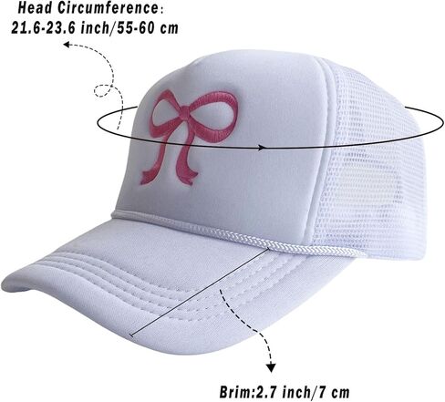 قبعة سائق الشاحنة المطرزة على شكل فيونكة للسيدات، قبعة بيسبول شبكية عصرية قابلة للتعديل، قبعة صيفية بحبل للفتيات in Kuwait