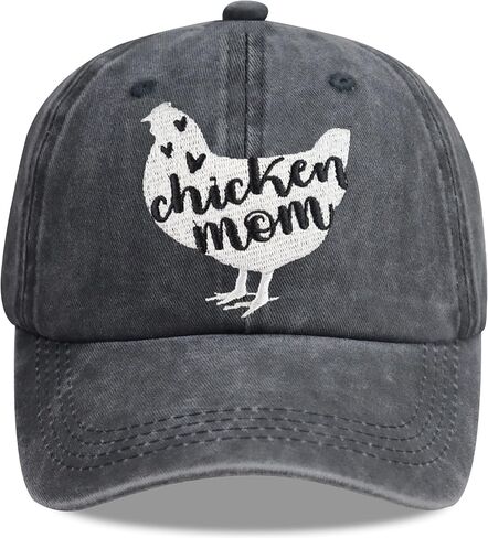 HHNLB Chicken Mom Hat, Chicken Gifts for Women Girls, Farm Hen Adjustable Cotton Embroidered Baseball Cap in Kuwait