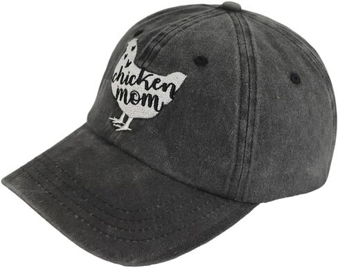 HHNLB Chicken Mom Hat, Chicken Gifts for Women Girls, Farm Hen Adjustable Cotton Embroidered Baseball Cap in Kuwait