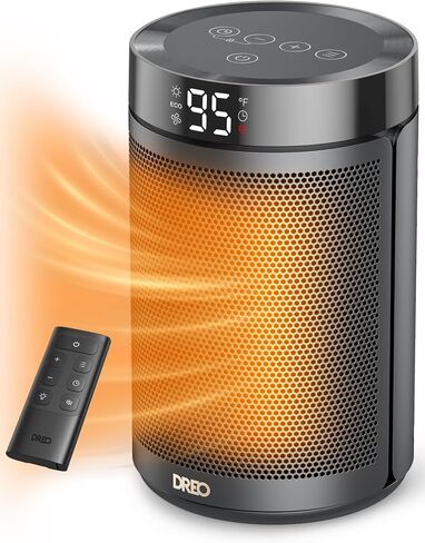 Dreo Portable Space Heater, Small Desk Heaters for Indoor Use with Thermostat and Timer, 1500W PTC Ceramic Fast Safety Heat for Bedroom Office Home, Gold in Saudi Arabia