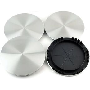 New 4PCS Set Blank Hubcaps 7 7/8" 20CM Silver Brushed Aluminum Wheel Hub Center Caps Cover Fit for GMC Chevy 1992-1999 16" 6 Lug Wheels 9593197 15650047