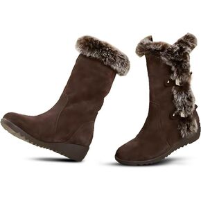 Winter Women Boots Casual Warm Fur Mid-Calf Boots shoes Slip-On