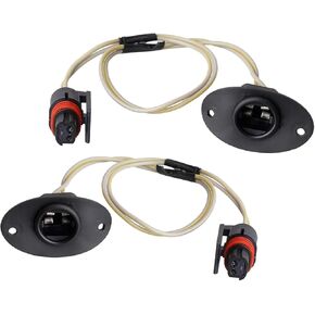 2 PCS Car License Plate Light Harness Assembly, Nylon Lamp Holder Pure Copper Wire Threading Pipe Water Pipe Joint Tail Wire, Repair Replacement Parts for Dodge Ram 1994-2001 1500 2500 (Black)