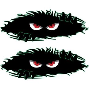 Monster Angry Eyes Car Decal -Black Vinyl Bumper Stickers and Decals- Funny Monster Sticks-ers for Cars, Trucks, Dents & Sports Cars Vinyl Bumper Stickers and Decals-2PCS（11x4.25 inches）