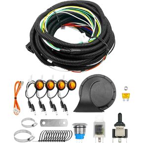TIKSCIENCE Universal ATV/UTV Turn Signal Kit Street Legal Kit with Horn, USB Charge, E-Stop Switch Fit for Polaris RZR Can-Am Honda Pioneer 1000 Kawasaki
