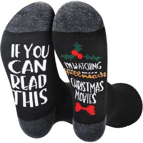 Funny Socks for Men Women - If You Can Read This I'm Watching Christmas Movies Novelty Socks for Christmas Gifts