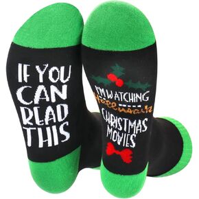 Funny Socks for Men Women - If You Can Read This I'm Watching Christmas Movies Novelty Socks for Christmas Gifts in Kuwait