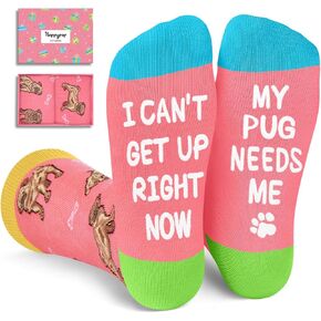 HAPPYPOP Funny Pug Gifts for Pug Lovers - Novelty Pug Socks Crazy Silly Fun Socks