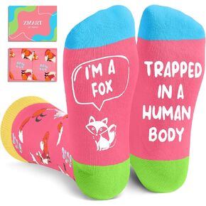 Zmart Funny Fox Gifts for Teens - Cute Fox Socks Silly Socks for Boys Girls, Fox Stuff for Fox Lover, Christmas Stocking Stuffers