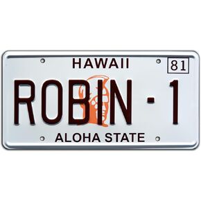 Celebrity Machines Magnum PI | Robin-1 | Metal Stamped License Plate
