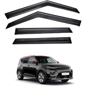 Window Visor Compatible with Kia Soul 2020 2021 2022 2023 Out-Channel 4PCS Rain Guards Shields Vent Shade Deflector Wind Dark Smoke Ventshade Ventvisor