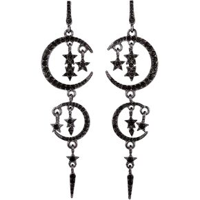 Moon Earrings Gothic Black Moon Drop Dangle Earrings Black Moon Ear Jewelry for Women