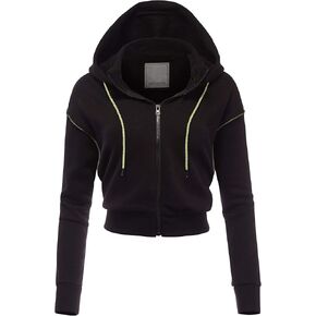 FashionMille Women's Casual Fleece Full Zip-up Hoodie Outwear Jacket