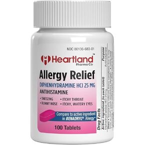 Diphenhydramine HCI | Allergy Relief | 25mg Tablets | 100 Count