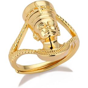 African Queen Ring Egyptian Adjustable Ethnic Ring Retro Vintage Shiny Queen Portrait Ring Jewelry for Women Men