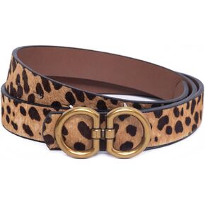 Leopard Belts for Women Animal Print Womens Leather Belt Vintage Buckle Ladies Fashion Belt for Jeans Dress