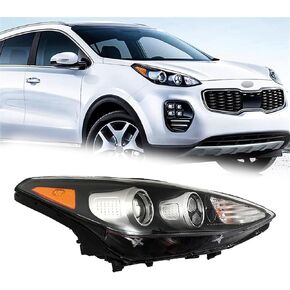 WFLNHB Headlight Assembly Replacement for Kia Sportage 2017-2019 Halogen Headlights with DRL RH Set Passenger Side 92102-D9110