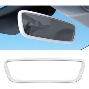 Red Rear View Mirror Trim for Tesla Model 3 Y X S Semi 2014-2024, Interior Rearview Mirror Protector Silicone Screen Edge Frame Cover Decoration Trim Frame, Car Accessories (Red)