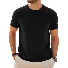 Beotyshow Mens Basic Tee Shirts Short Sleeve Classic Tops Heavy Weight Crew Neck T-Shirt Casual Soft Fit Summer Tops 2025