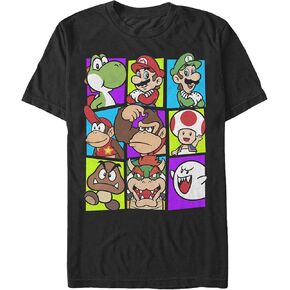 Nintendo Men's Super Mario Yoshi Luigi Bowser & Gang Box-up T-Shirt