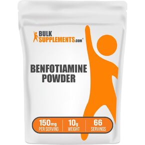 BulkSupplements.com Benfotiamine Powder - Thiamine B1 Supplement, Benfotiamine Supplement - Benfotiamine 150mg, Gluten Free - 150mg per Serving, 25g (0.88 oz) (Pack of 1)