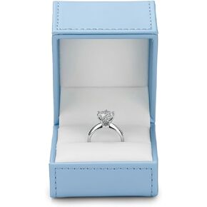 Blue PU Small Earrings Gift Box PU Leather Jewelry Gift Box for Earrings