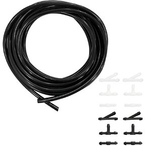 Windshield Washer Hose Kit, 4 Meter Windshield Washer Nozzle Fluid Hose with 12PCS Rubber Hose Connectors, Universal Car Wiper Hose Tubing Kit, Suitable for Connecting Car Water Pumps and Nozzle