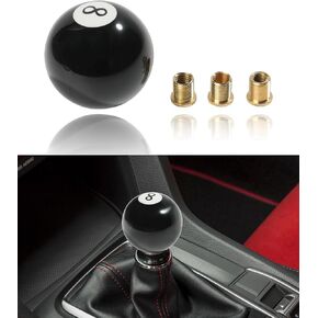 Shift Knob,Shifter Knobs,Car Accessories Acrylic Gear Shift Knob,8 Ball Shift Knob Manual Gear Shift Lever Round Ball with 3 Adapters,Fit for Manual Car M8*1.25,M10*1.25,M10*1.5,M12*1.25