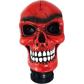 Abfer Skull Shift Knob Car Gear Stick Head Unique Shifer Lever Knob Replacement for Most Automatic Manual Vehicles, Blue