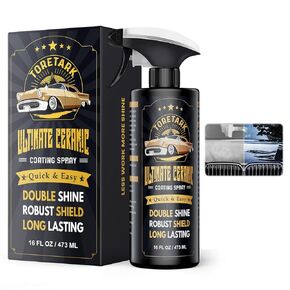 Carceracot Ceramic Coating for Cars (16 oz.), Unmatched Shine Nano Car Coating Spray, No Pungent Smell, Extreme Hydrophobic Quick Detailer Spray, Long-Lasting Polish Coat Kit with Microfiber Towel