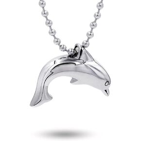 Stainless Steel Dolphin Urn Necklace for Ashes Cremation Jewelry Memorial Keepsake