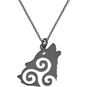 AKTAP Wolf Pendant Necklace Teen -W Necklace Symbol Howling Wolf Jewelry