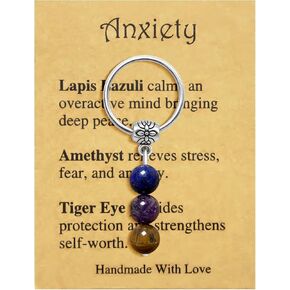 yfstyle Healing Crystal Keychain Anxiety Protection Keychain Gift for New Beginnings Gifts Farewell Going Away Gifts