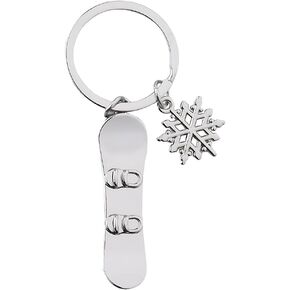 Ski Themed Gifts for Women Men Daughter Son Friends Christmas Gifts for Husband Wife Snowboarding Keychain Snowflake