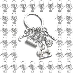 PHAETON 20PCS Knitting Keychain Sewing Keychain Quilting Keychain Gifts Sewing Appreciation Gift for Seamstress Thank You Quilting Jewelry for Women, Birthday Chrismas Keyring Gift for Quilt