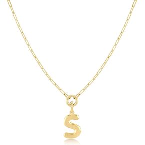 Jewelry Atelier Gold-Filled Initial Necklace for Women – Layered Initial Necklace with A-Z Pendant – 14k Gold-Filled Paperclip Chain– Cute Layered Gold Choker – Gold Jewelry for Women
