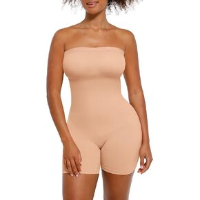 Strapless Shapewear Bodysuit for Women Tummy Control Seamless Butt Lifter Body Shaper with Removable Straps in Kuwait