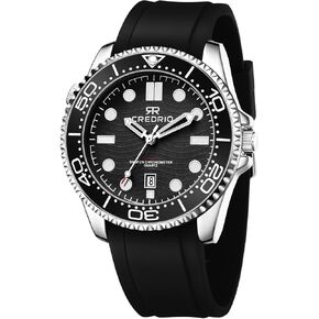 Mens Watches Waterproof Rubber Band Watch for Men Luminous Hands and Markers Date Display Wrist Watch