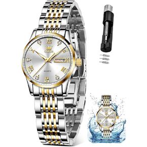 OLEVS Watches for Women Small Wrist Women’s Watches Waterproof Analog Quartz Fashion Simple Ladies Watches with Date Dress Stainless Steel Woman Watch