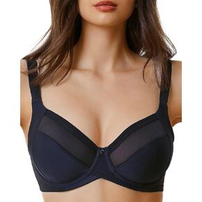 Women's Plus Size Minimizer Bras Unlined Underwire Soft Comfort Full Coverage Supportive Bra for Large Breast 34D-42I