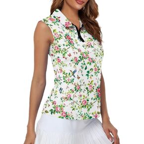 Mumeson Women's Sleeveless Golf Shirts Collared Lightweight Zip Up Tennis Tank Tops Athletic Shirt