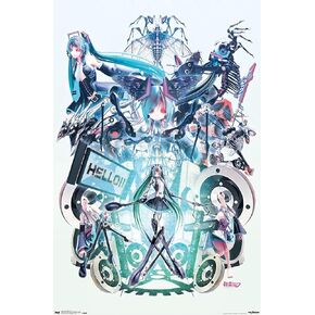 Trends International Hatsune Miku - Hello Wall Poster, 22.375" x 34", Unframed Version
