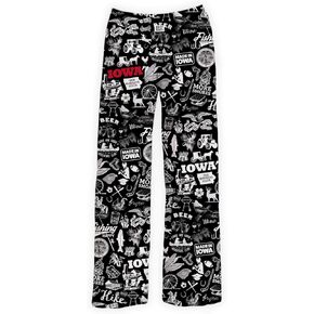 BRIEF INSANITY Comfortable Lounge Pajama Pants for Women & Men | Iowa Chalkboard Graphic Loungewear Bottoms (Medium, Black)
