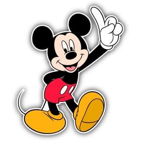 Mickey Mouse Happy Cartoon - Sticker Graphic - Auto, Wall, Laptop, Cell, Truck Sticker for Windows, Cars, Trucks