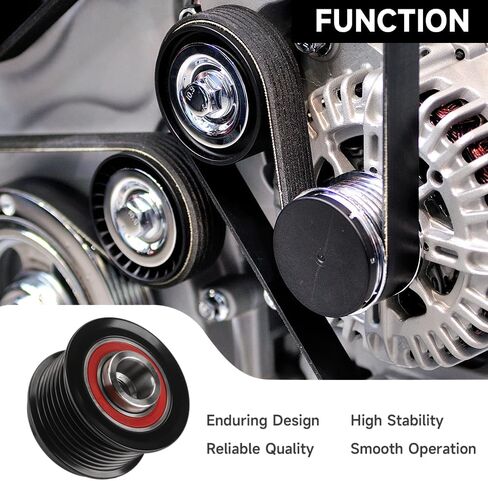 Drive Belt Idler Pulley Belt Idler Grooved Pulley Alternator Clutch Pulley - Compatible for Toyota Camry 2007-2017 for Toyota RAV4 2006-2012 for Lexus ES350 2007-2018 - Replace Part 274150W131 in Kuwait